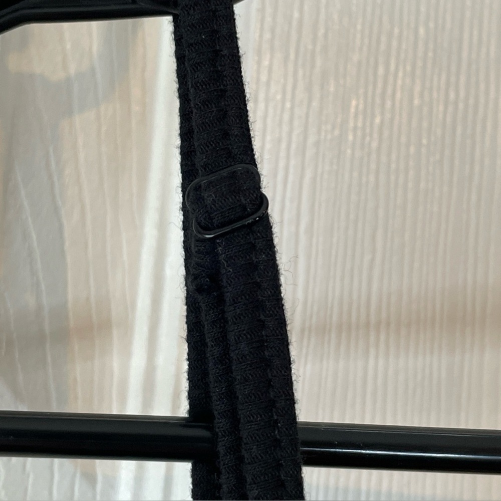 New Wild‎ Fable Black Dress S Ribbed Skater Knit Sweetheart Neck Goth Stretchy - Picture 9 of 16